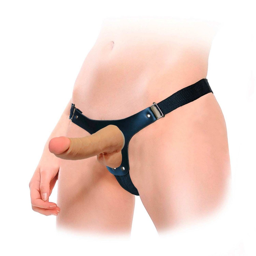 PÊNIS FAL EM CYBERSKIN ARTICULADO COM CINTA E VAC-U-LOC foto 1