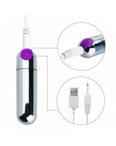 BULLET POTENTE COM 10 MODOS VIBRATÓRIOS RECARREGÁVEL PRATA foto 4