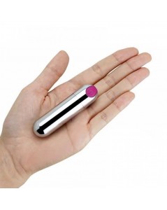BULLET POTENTE COM 10 MODOS VIBRATÓRIOS RECARREGÁVEL PRATA foto 5