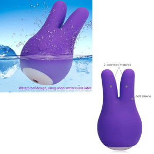 VIBRADOR DUPLO COELHINHO RECARREGÁVEL NELLY 6F foto 5