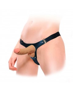 PÊNIS FAL EM CYBERSKIN ARTICULADO COM CINTA E VAC-U-LOC foto 1